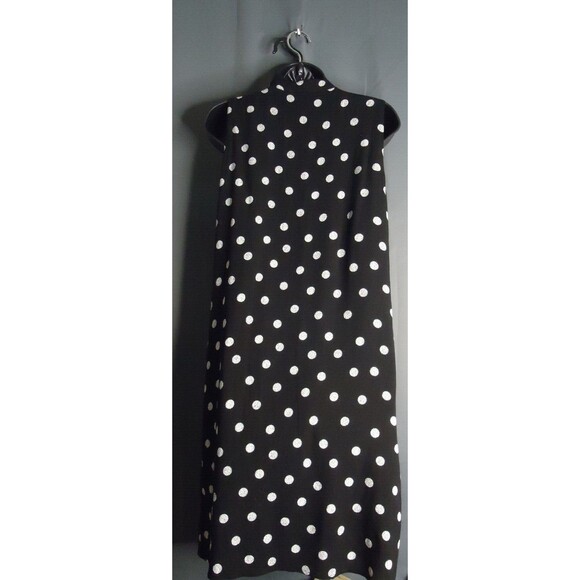 Tribal Femme High Tie Neck Knee Length Dress Black White Polka Dot Size TP/XS - Picture 10 of 10